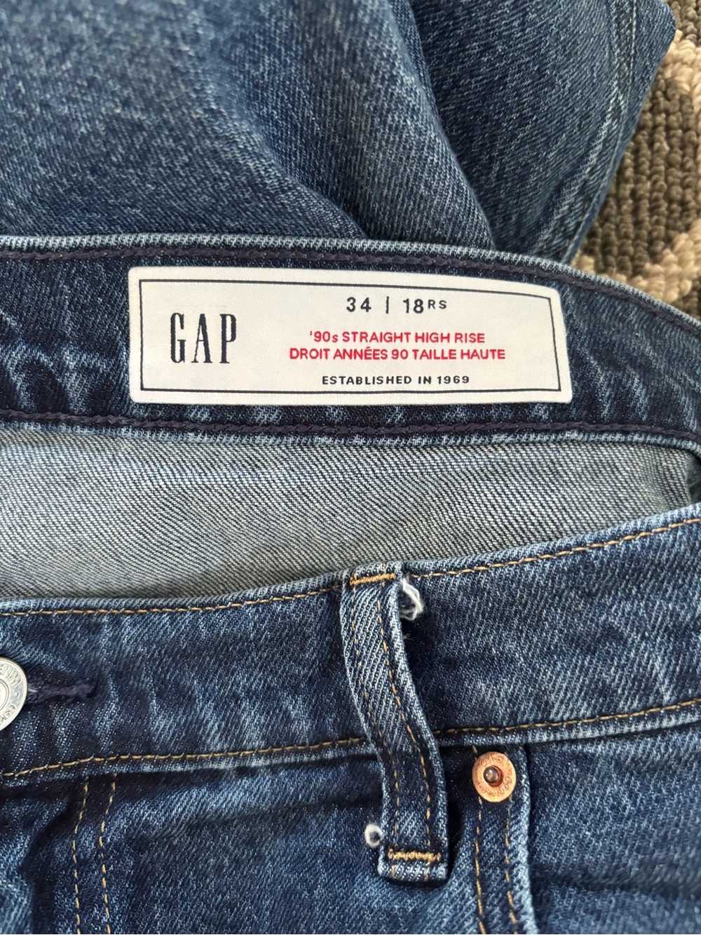 GAP Men's Straight Jeans in Dark Blue Denim